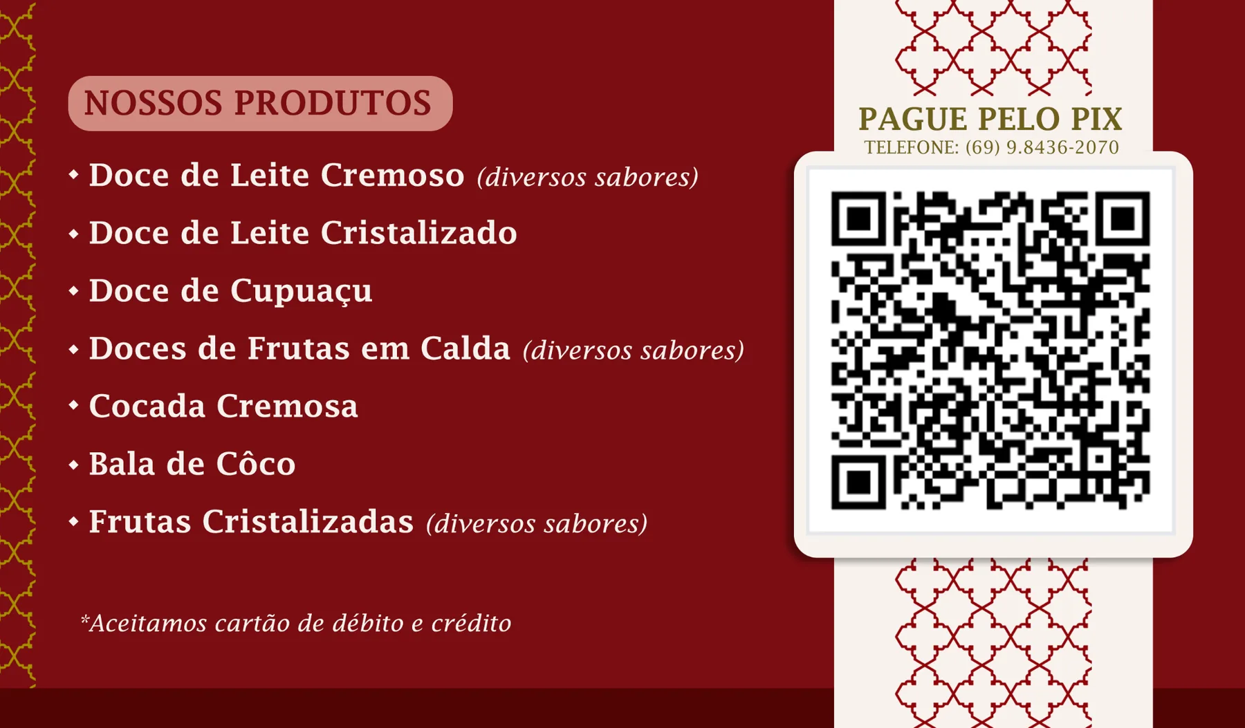Material promocional — Doces da Roça da Paty